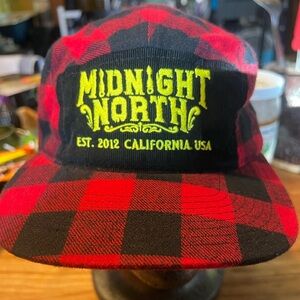 Midnight North Red and Black Plaid Cap